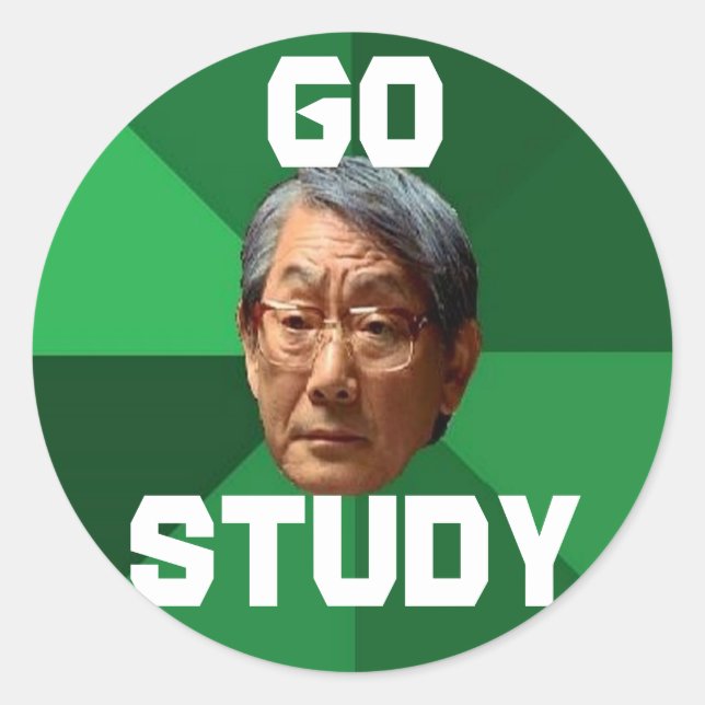 High Expectations Asian Father - customizable Classic Round Sticker (Front)