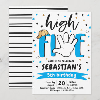 High Five Birthday Hi Five 5th Birthday Party Invitation