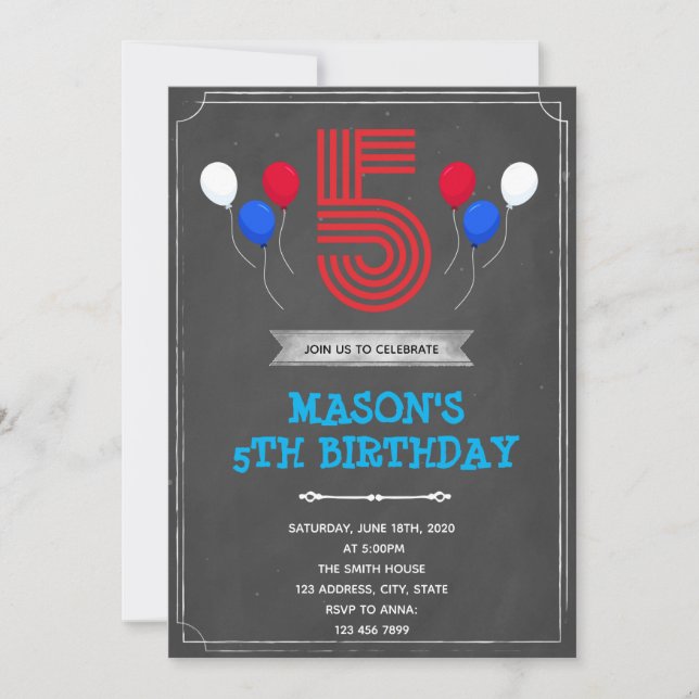 High five birthday invitation (Front)