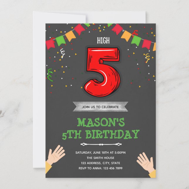 High five birthday invitation (Front)