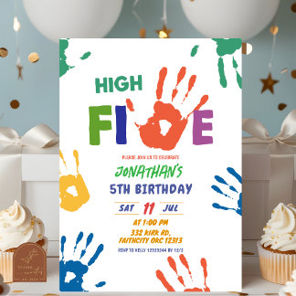High Five Boy Birthday Invitation