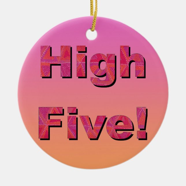 High Five! Ceramic Ornament (Front)