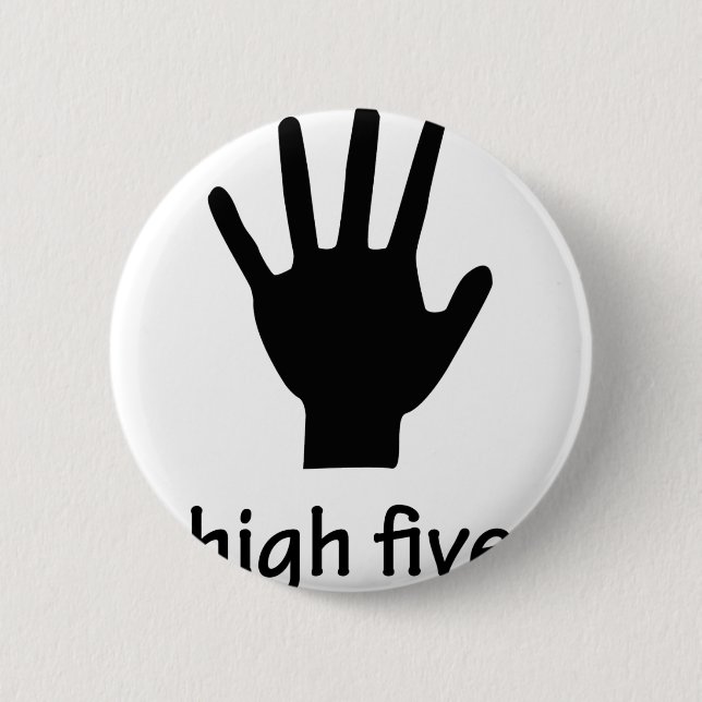high five hand 2 inch round button (Front)