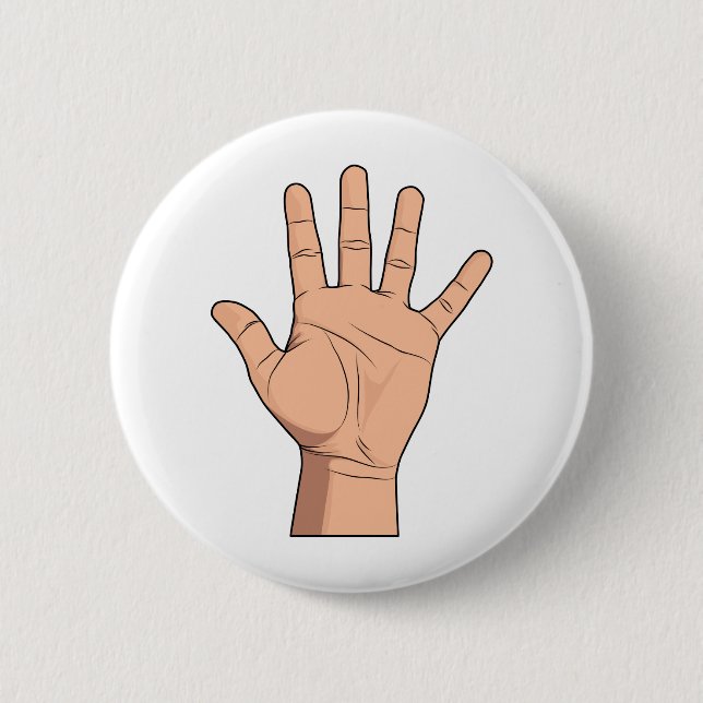 High Five Open Hand Sign Five Fingers Gesture 2 Inch Round Button (Front)