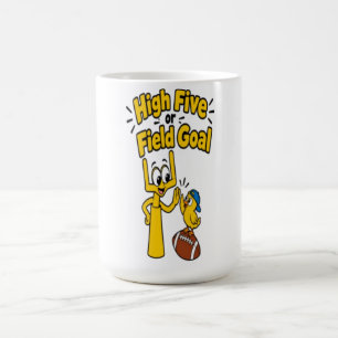 High Five or Field Goal Funny Football Cartoon Kid Coffee Mug
