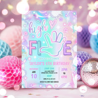 High Five Pastel Neon Glow 5th Birthday Party