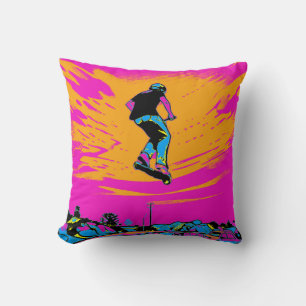 High Flier Scooter Rider - Stunt Scooter Throw Pillow