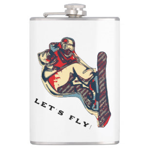 High Flyer- Snowboarding Fool Hip Flask