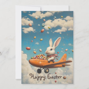 High-Flying Easter Custom Pilot Bunny Card