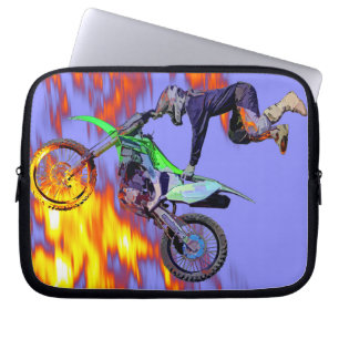 High Flying Freestyle Motocross Rider Laptop Sleeve