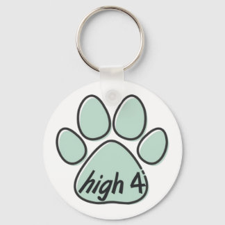 high four 4 dog  keychain