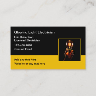 High Gloss Cool Electrician Business Cards 