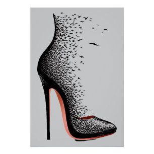 High Heel Birds Wall Art – Surreal Fashion Shoe