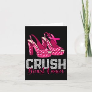 High Heel Crush Breast Cancer Awareness Pink Ribbo Card
