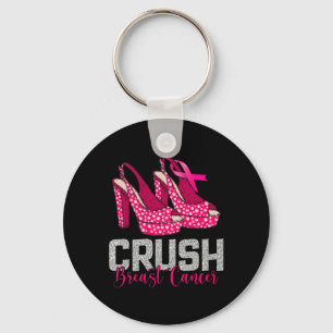 High Heel Crush Breast Cancer Awareness Pink Ribbo Keychain
