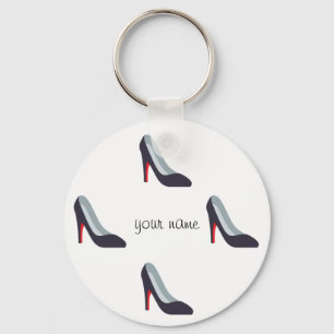 High Heel Emoji and '' Your Name Here " Keychain