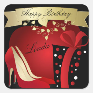 High Heel Pumps Birthday Celebration   Customize Square Sticker