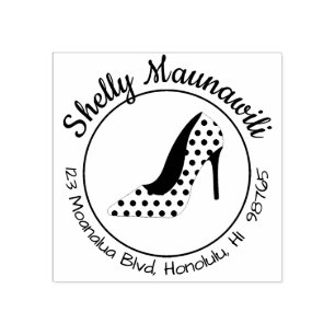 High Heel Return Address Rubber Stamp Personalized
