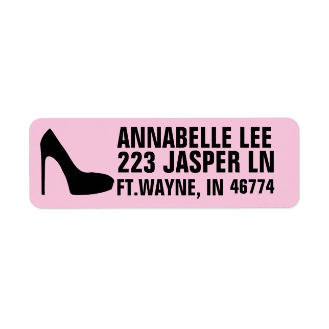 HIGH HEEL SHOE RETURN ADDRESS LABELS (Front)