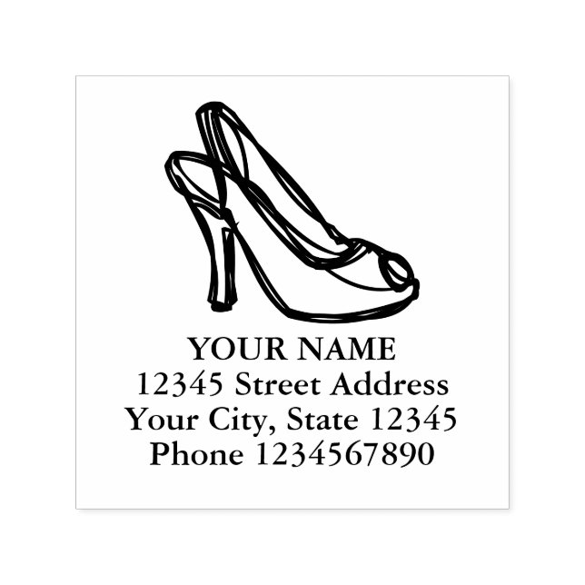 High heel shoe self inking return address stamp (Design)
