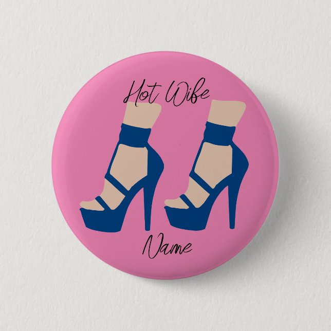 High Heel Shoe Thunder_Cove 2 Inch Round Button (Front)