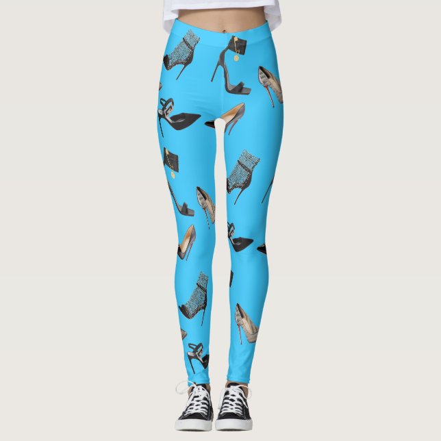 High Heel Shoes Collage Stiletto Yoga Leggings (Front)
