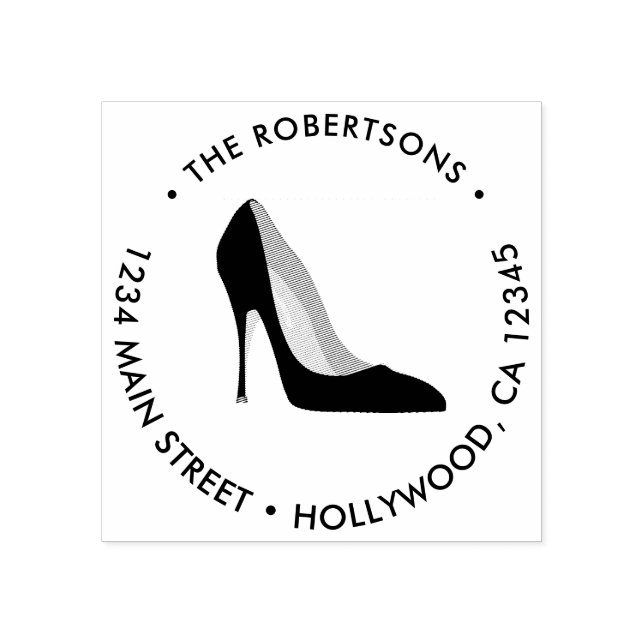 High Heel Stiletto Return Address Rubber Stamp (Imprint)
