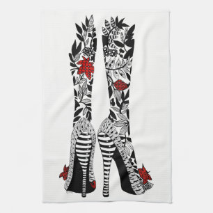 High Heeled Stiletto Fashion Shoes Kitchen Towel