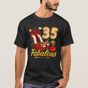High Heels 1988 Floral 35 And Fabulous 35Th Birthd T-Shirt