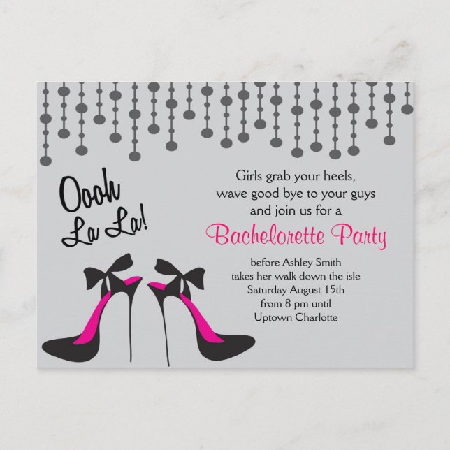High Heels Bachelortte Party Invitation (Front)