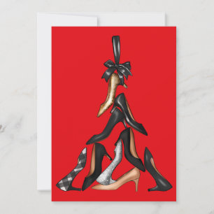 High Heels Christmas Tree Greeting Card