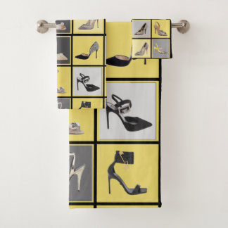 High Heels Collage Stiletto Bathroom  Towel Set