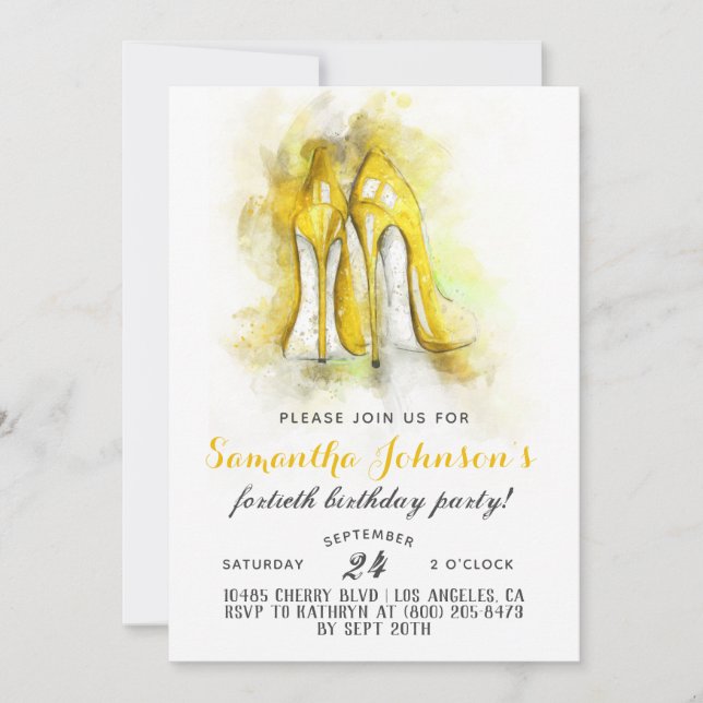 High Heels Fabulous Glam Birthday Invitation (Front)