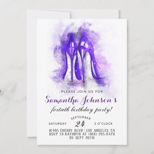 High Heels Fabulous Glam Birthday Invitation (Front)