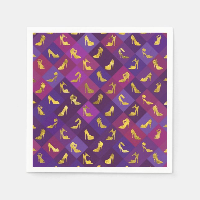 High Heels Golden Shoes pattern Napkin (Front)