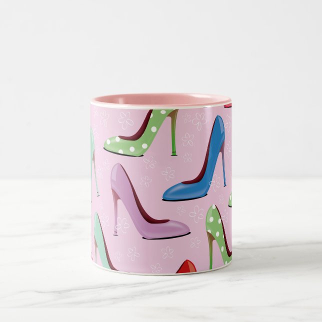 high heels Pattern Two-Tone Coffee Mug (Center)