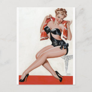 High Heels Pin Up Postcard