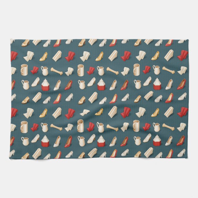 high heels pitchers and folded fabrics kitchen towel (Horizontal)