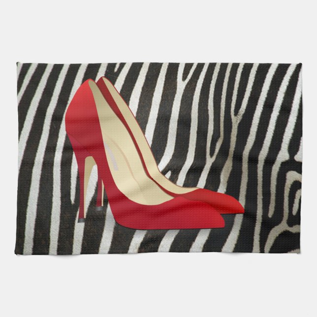 high heels red kitchen towel (Horizontal)