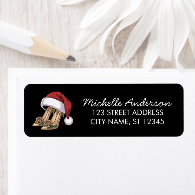 High Heels Santa Hat Christmas  Return Address  (Insitu)