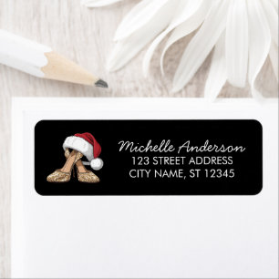 High Heels Santa Hat Christmas Return Address
