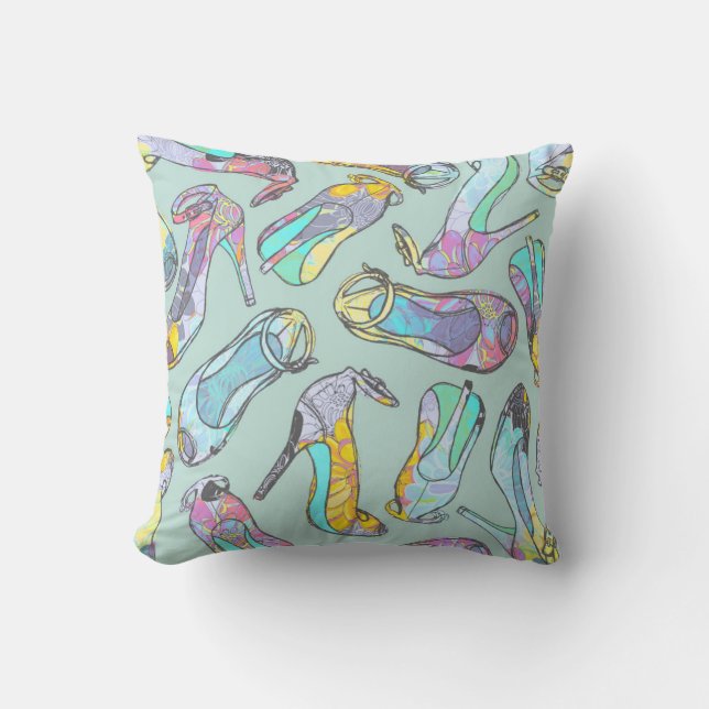 High Heels Throw Pillow (Front)