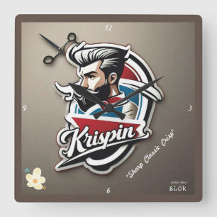 "High-Impact Grooming Logo" Square Wall Clock