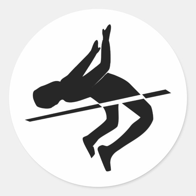 High Jump Classic Round Sticker (Front)