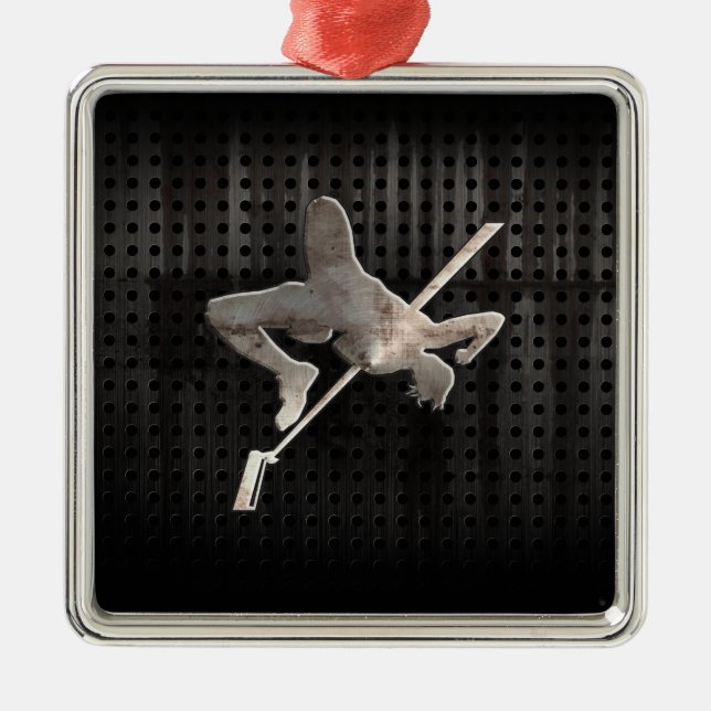 High Jump; Cool Metal Ornament (Front)