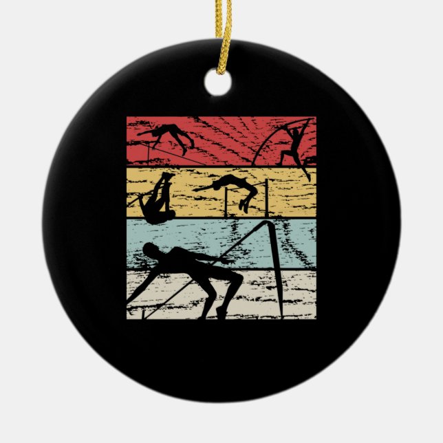 High Jump Retro Ceramic Ornament (Front)