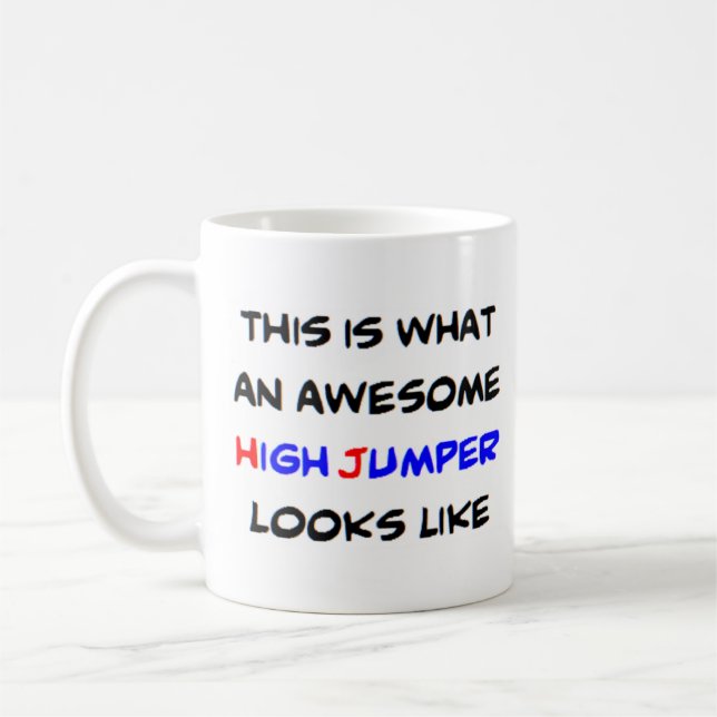 high jumper, awesome coffee mug (Left)