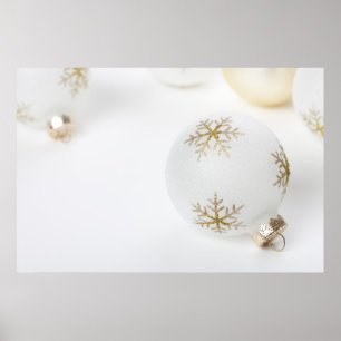 High Key Christmas Ornament Holiday Template Poster