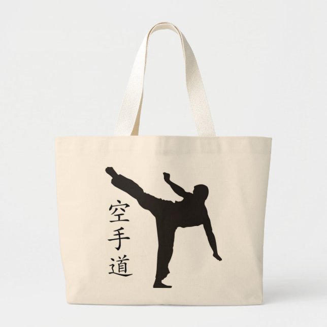 High Kick/Karate Kanji Large Tote Bag (Front)