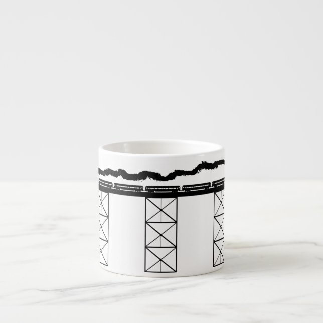 High Level Bridge w/ Crossing Steam Locomotive Espresso Cup (Front)